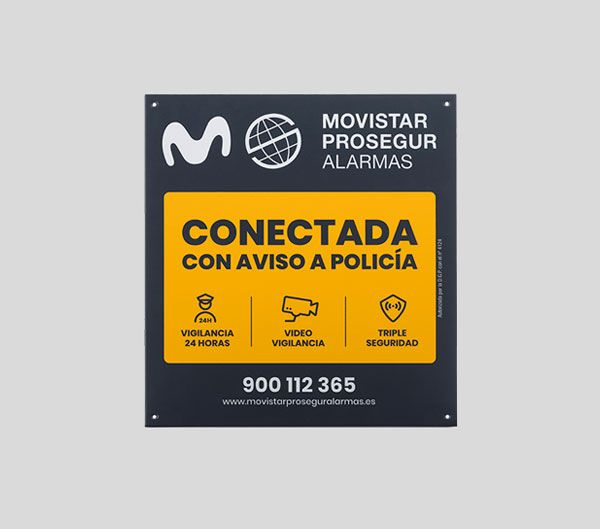 Alarmas para casa con Placa disuasoria de Movistar Prosegur Alarmas de Movistar Alarmas