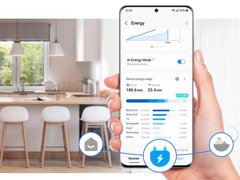 Frigorífico Samsung RB38C607AS9/EF SmartThings AI Energy Mode