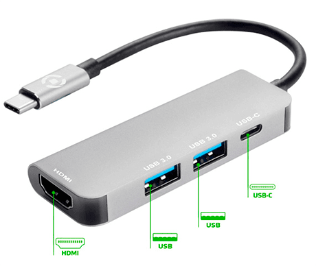 Celly Adaptador USB-C ProHubsPlus Celly Adaptador USB-C ProHubsPlus
