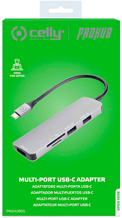Celly Adaptador USB-C ProHubsPlus Celly Adaptador USB-C ProHubsPlus