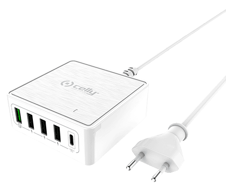 Cargador Red Celly 60W 4 USB y 1 USBC Cargador Red Celly 60W 4 USB y 1 USBC