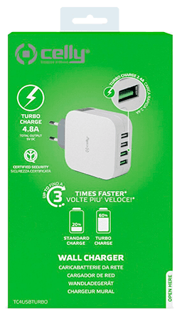 Cargador Red Celly Turbo 4 USB Cargador Red Celly Turbo 4 USB