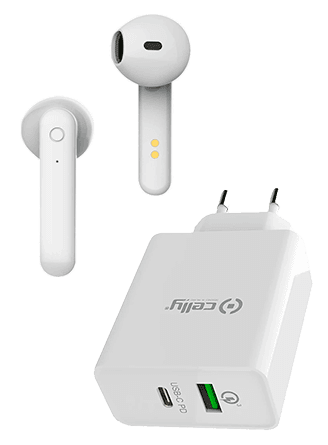 Cargador de Red 18W + Auriculares Inalámbricos BUZ1 Cargador de Red 18W + Auriculares Inalámbricos BUZ1