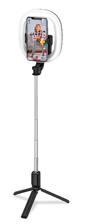 Palo selfie y trípode bluetooth con anillo de luz Celly