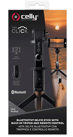 Trípode y palo selfie con control remoto Celly