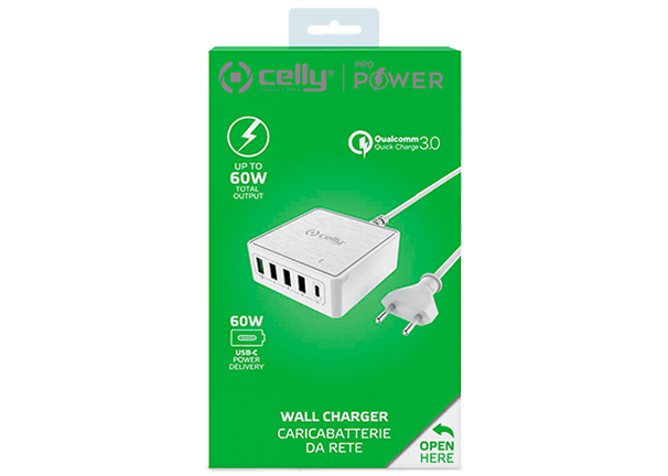 Cargador Red Celly USB Y TIPO C 36W Dos puertos USB