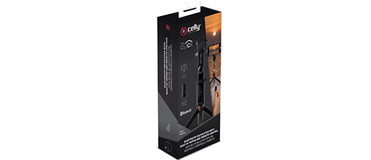 Trípode y palo selfie con control remoto Celly precio. Montura giratoria de 360°