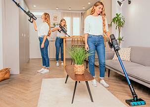 Aspirador escoba Cecotec Conga Rockstar 5500 Hurricane Twice 90 min. autonomía. Limpia toda la casa del tirón