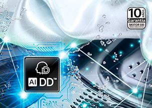 LG lavadora wifi F4WR7010AGS inox AI DD™. Reduce el desgaste de tu ropa