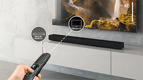 LG barra de sonido S40Q Control fácil con el mando del televisor