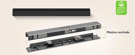 LG barra de sonido S40Q reacondicionado - Tela reciclada a partir de botellas de plástico LG barra de sonido S40Q reacondicionado Tela reciclada a partir de botellas de plástico