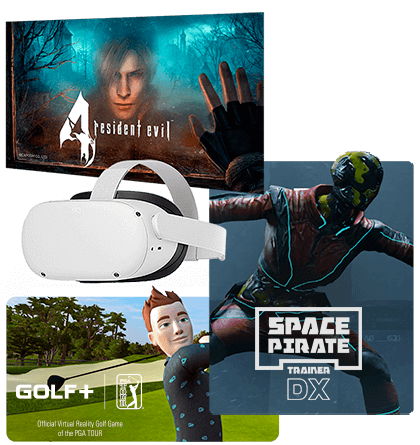 Meta Quest 2 + RE4 + Space Pirate Trainer DX + GOLF+