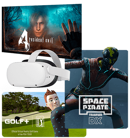 Meta Quest 2 + RE4 + Space Pirate Trainer DX + GOLF+
