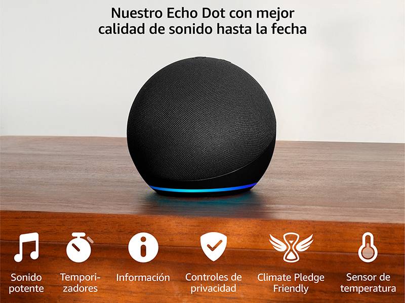 Altavoz inteligente Amazon Echo Dot (5ª gen) Sonido potente