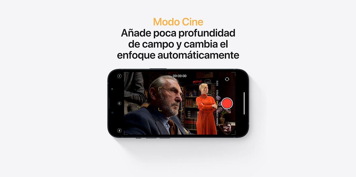iphone 13 Modo cine. Añade poca profundidad de campo y cambia el enfoque automáticamente iPhone 13