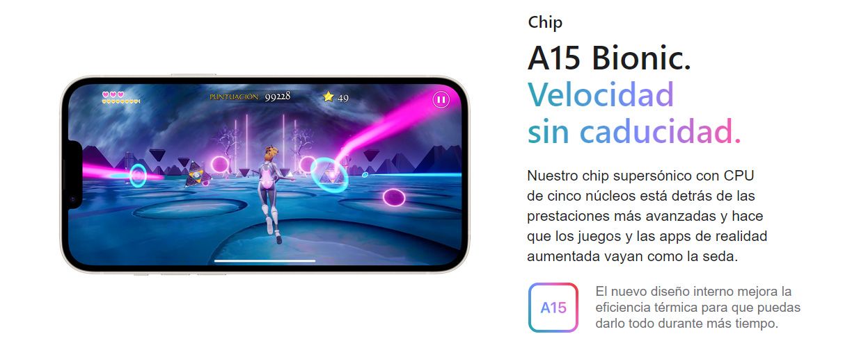 Detalle del notch reducido y bordes planos del iPhone 14