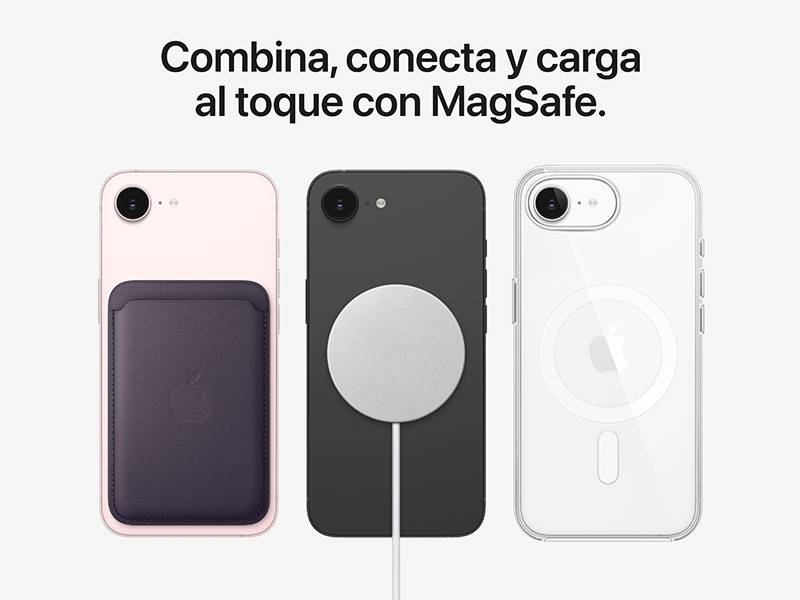 iPhone 17e 512 GB - Carga inalámbrica rápida. Todo encaja con MagSafe iPhone 17e 512 GB Carga inalámbrica rápida. Todo encaja con MagSafe