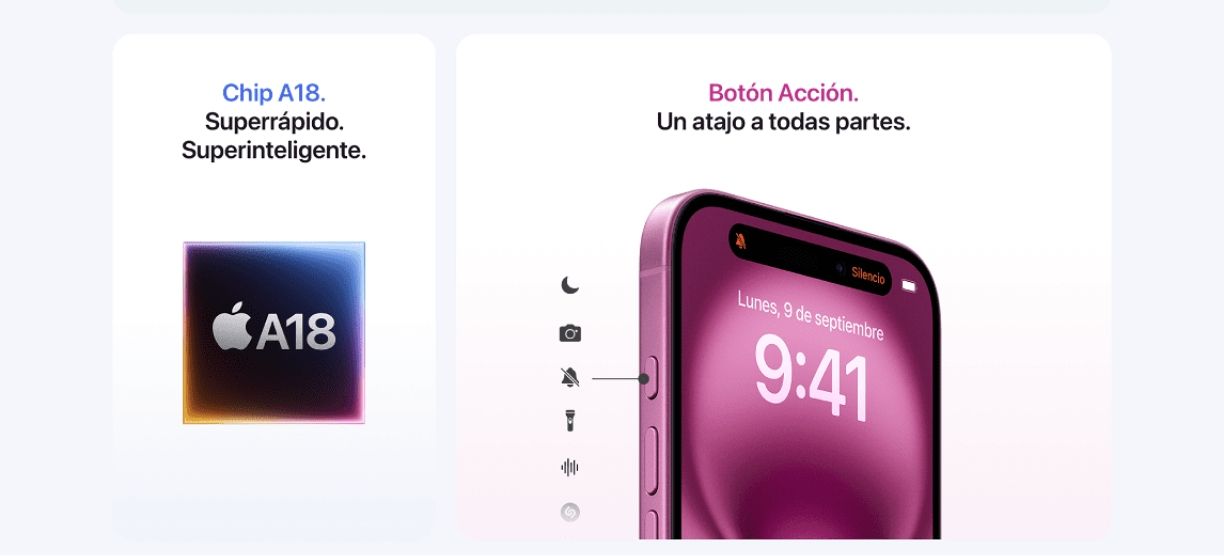 iPhone 16 con chip A18: máximo rendimiento y eficiencia energética