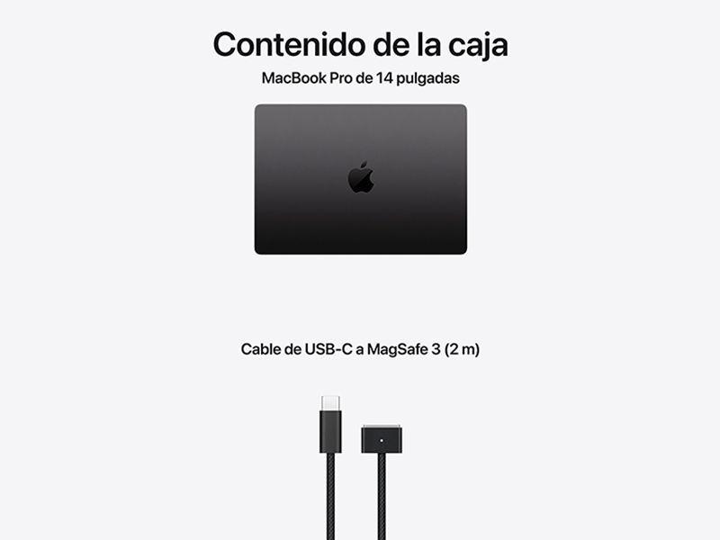 MacBook Pro 14 M5 16 GB, 512 GB Contenido de la caja