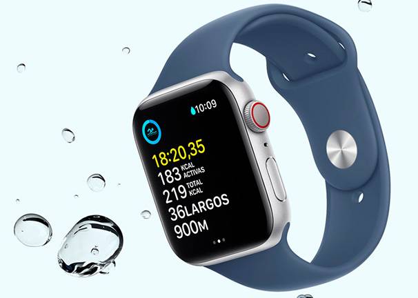 Apple Watch SE (2024) (GPS + Cellular, 44mm) - Elegante y apto para nadar Apple Watch SE (2024) (GPS + Cellular, 44mm) Elegante y apto para nadar