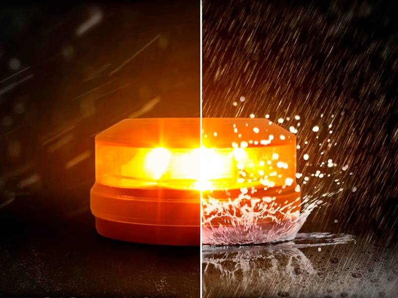 Baliza de emergencia conectada Blueshield SOSTraffic Certificado IP54