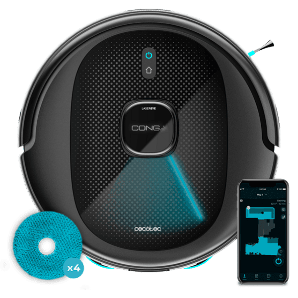 Robot aspirador Cecotec Conga 9590 Spin Revolution Ultra Power Home 8-Mop Robot aspirador Cecotec Conga 9590 Spin Revolution Ultra Power Home 8-Mop