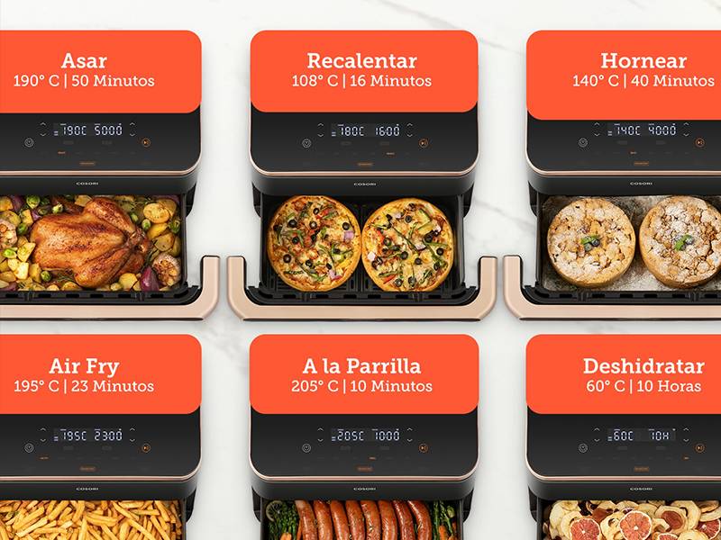 Freidora de aire Cosori Dual Blaze Twinfry Chef Edition - Funciones versátiles en un clic Freidora de aire Cosori Dual Blaze Twinfry Chef Edition Funciones versátiles en un clic