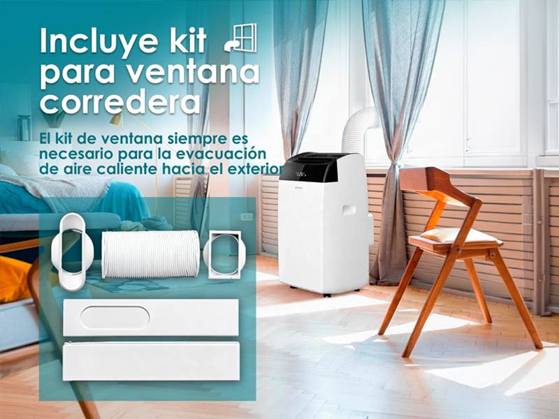 Aire acondicionado portátil Daitsu Alisios Premium APD12FCX - Kit de ventana corredera incluído Aire acondicionado portátil Daitsu Alisios Premium APD12FCX Kit de ventana corredera incluído