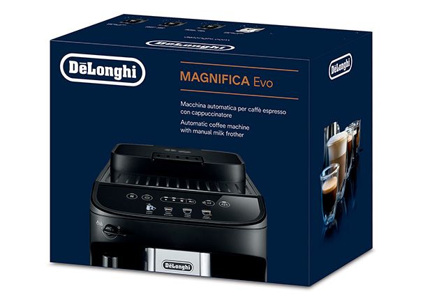 Cafetera De'Longhi Magnifica EVO precio. 4 iconos coloreados en alta resolución para recetas directas