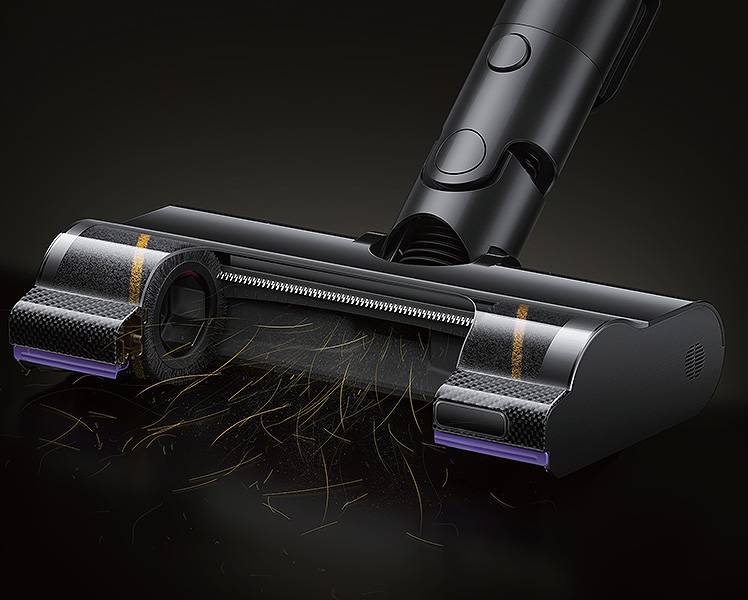 Aspirador Dreame V20 Pro - Raspador doble TANGLECUT™: limpieza sin enredos* Aspirador Dreame V20 Pro Raspador doble TANGLECUT™: limpieza sin enredos*