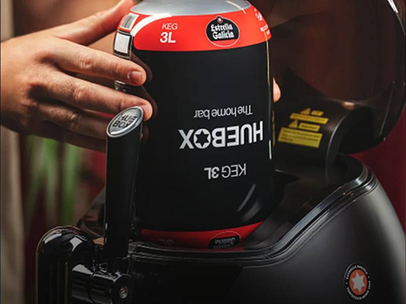 Tirador de cerveza Huebox de Estrella Galicia - Máxima frescura sin CO2 ni contacto con el aire Tirador de cerveza Huebox de Estrella Galicia Máxima frescura sin CO2 ni contacto con el aire