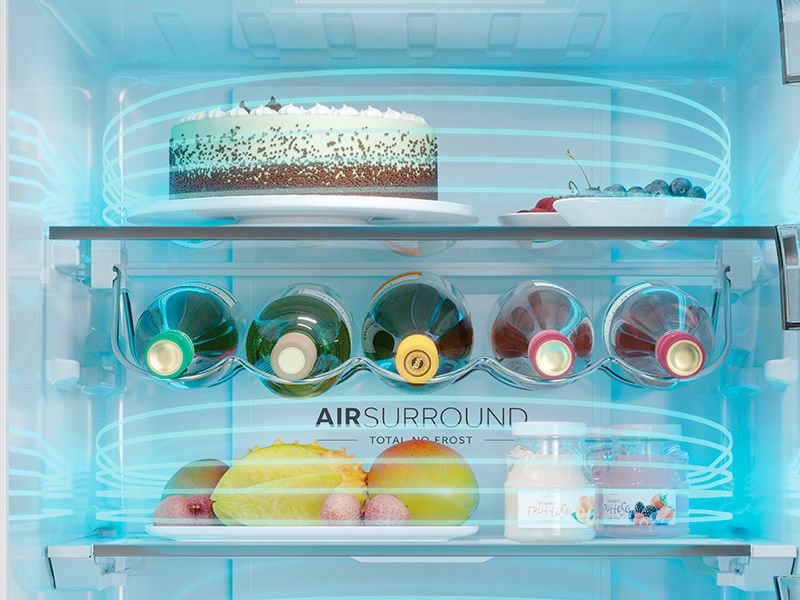 Frigorífico Haier HTW5618DNPW Distribución de frío uniforme con Air Surround