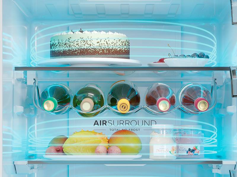 Frigorífico Haier HTW5618DNPW Distribución de frío uniforme con Air Surround