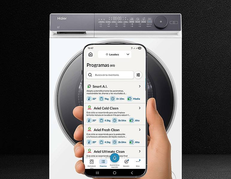 Lavadora secadora Haier HWD100-B14367U-S - Conectividad e inteligencia artificial Lavadora secadora Haier HWD100-B14367U-S Conectividad e inteligencia artificial