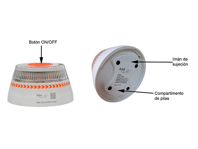 Pack de 2 balizas de emergencia conectadas (V16) INNOVA SOS Flash SIM IoT válida hasta 31/12/2038