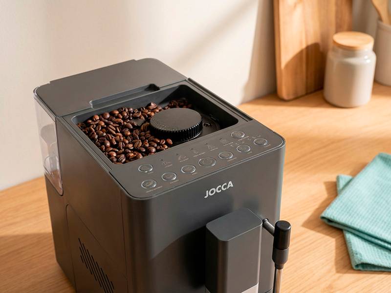 Cafetera Jocca espresso superautomática Molinillo cónico integrado con 15 niveles