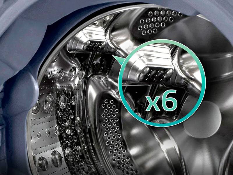 Lavadora LG F4X5009TBB Las únicas con interior 100% acero y 6 palas bateadoras