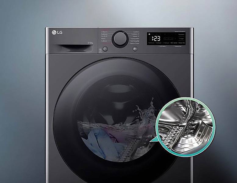 Lavadora secadora LG F4DR6009AGM - Puerta de cristal templado antiarañazos y bateadores de acero inoxidable Lavadora secadora LG F4DR6009AGM Puerta de cristal templado antiarañazos y bateadores de acero inoxidable