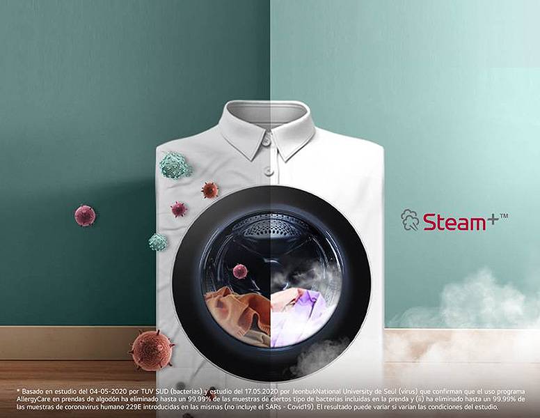 Lavadora secadora LG W4X1085NWH - Lavado con vapor Steam+™ Lavadora secadora LG W4X1085NWH Lavado con vapor Steam+™