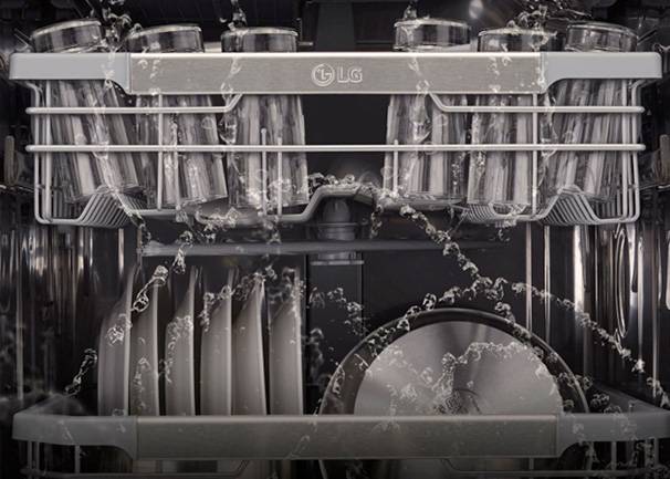 Lavavajillas LG DF243FW Sistema de lavado dual