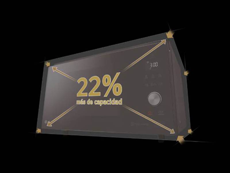 Microondas LG MJ3965BPS - 22% más de capacidad interior Microondas LG MJ3965BPS 22% más de capacidad interior