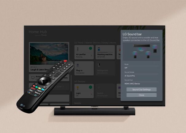 LG 65QNED80T6A precio. WOW Interface. Controla tu barra de sonido desde tu TV