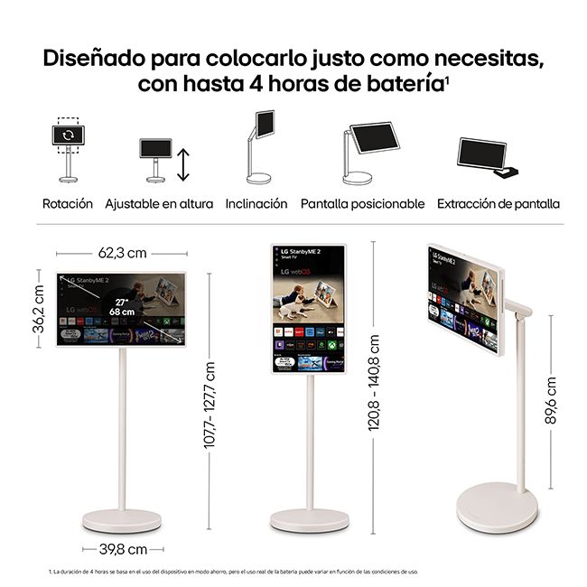 Pantalla Smart táctil LG StanbyME 2 27LX6TDGA Pantalla Smart táctil LG StanbyME 2 27LX6TDGA
