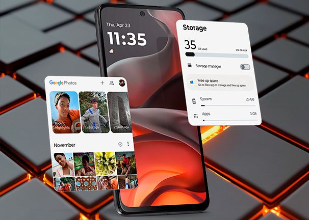 Motorola Moto G15 Mucho almacenamiento de fábrica