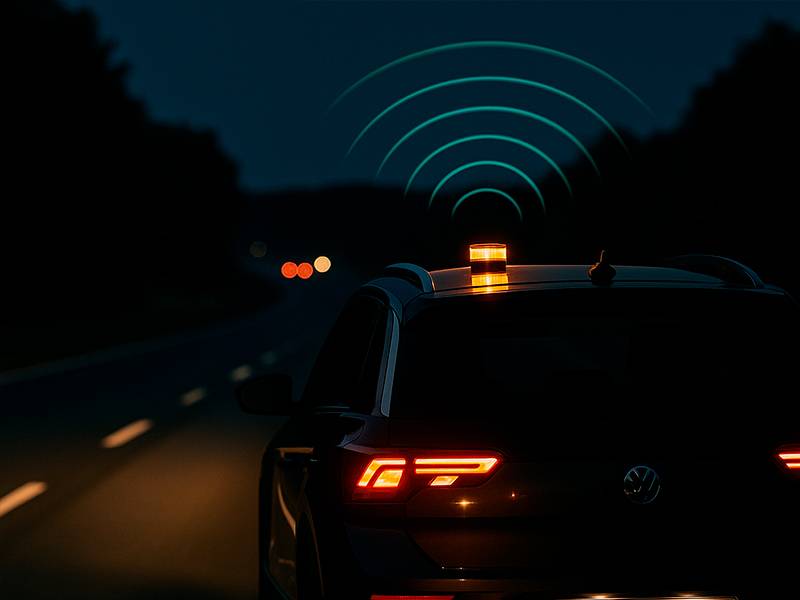 Baliza de emergencia conectada (V16) Neoway Brivia Visible a 1 Km de distancia 360º