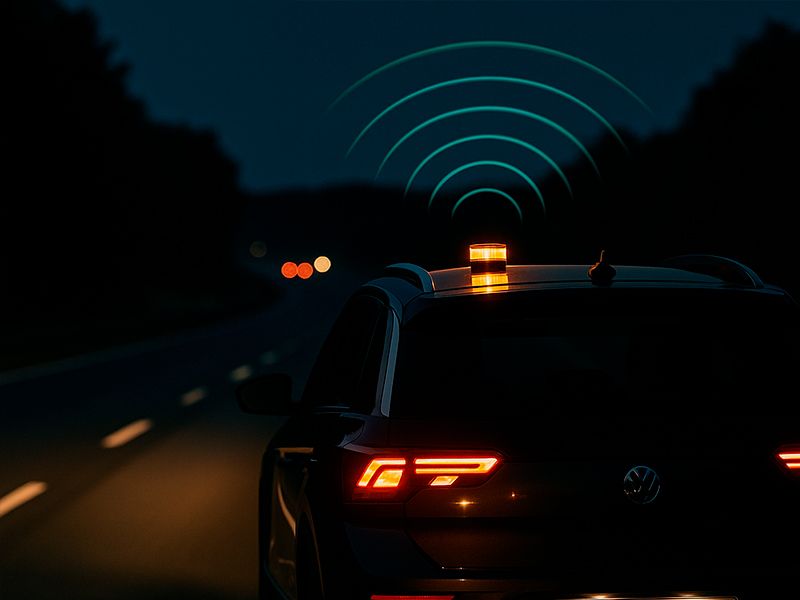 Pack de 2 balizas de emergencia conectadas (V16) Neoway Brivia - Visible a 1 Km de distancia 360º Pack de 2 balizas de emergencia conectadas (V16) Neoway Brivia Visible a 1 Km de distancia 360º