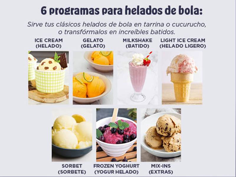 Máquina de helados Ninja CREAMi Scoop & Swirl NC701EU - 6 programas para helados de bola Máquina de helados Ninja CREAMi Scoop & Swirl NC701EU 6 programas para helados de bola