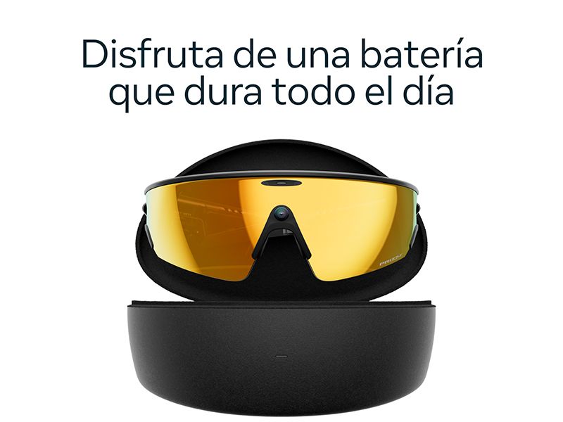 Gafas IA Oakley Meta Vanguard PRIZM Disfruta de una bateria que dura hasta 9 horas de uso habitual