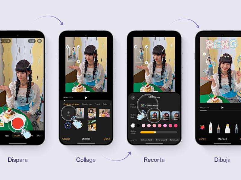 OPPO Reno16 5G 512 GB - Crea, edita y comparte de la forma más fácil y divertida, con AI Remix Collage OPPO Reno16 5G 512 GB Crea, edita y comparte de la forma más fácil y divertida, con AI Remix Collage