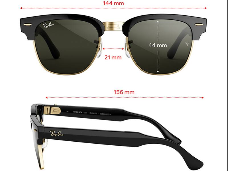Gafas IA Ray-Ban Meta Clubmaster (Audio) montura estándar Montura más ligera. Lentes graduables